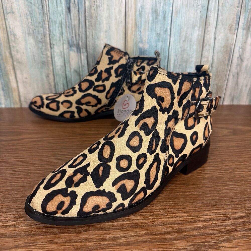 Blondo Tami Womens 5.5 M Leopard Print Waterproof Ankle Booties B4240 NWOB